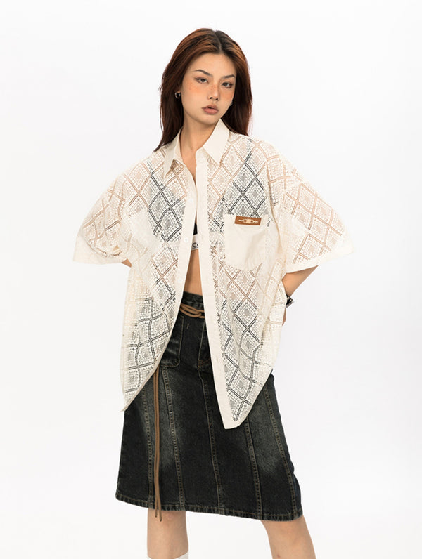 Geometric Lace Shirt