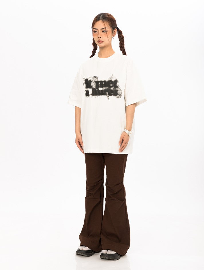 Street Smoke Letter Print T-Shirt