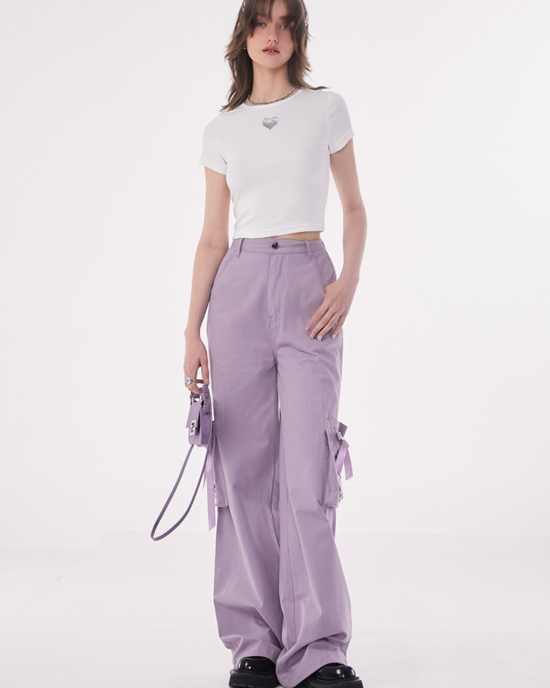 Ribbon Strap Loose Wide Pants