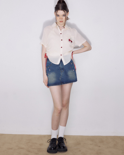 Cherry Girly Short Sleeve Shirt