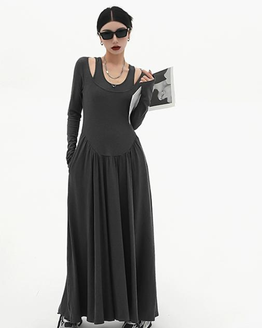 Layered Slim Long Skirt