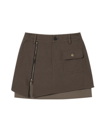 Zipper Pocket Mini Skirt