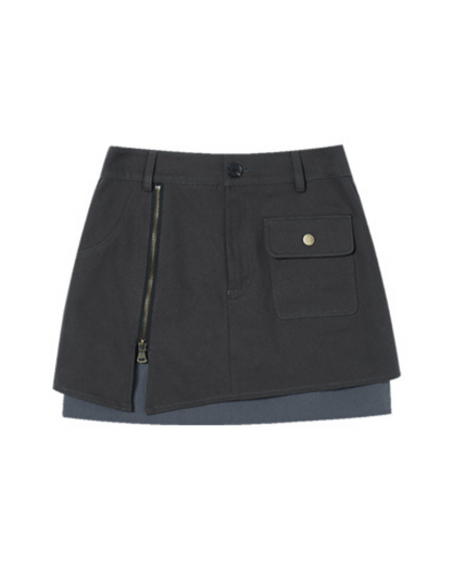 Zipper Pocket Mini Skirt