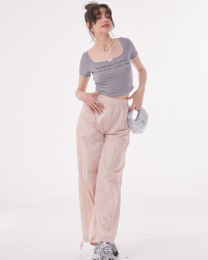 Side Wave Line Nylon Pants