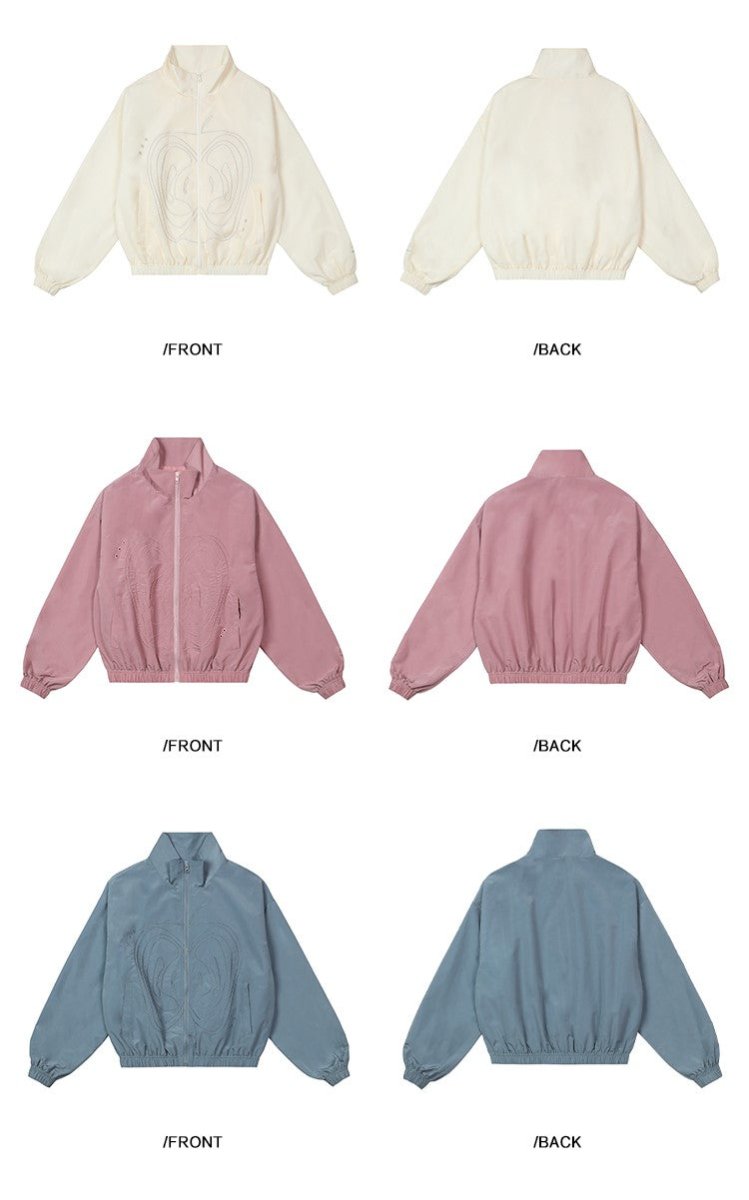 Cropped stand collar nylon jacket