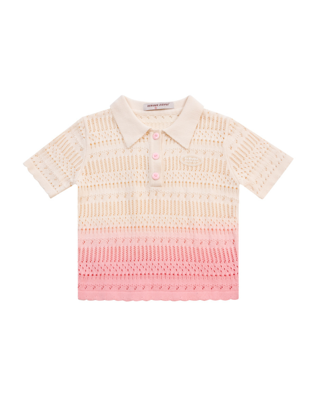 Pink Gradient Polo Farbgestricke