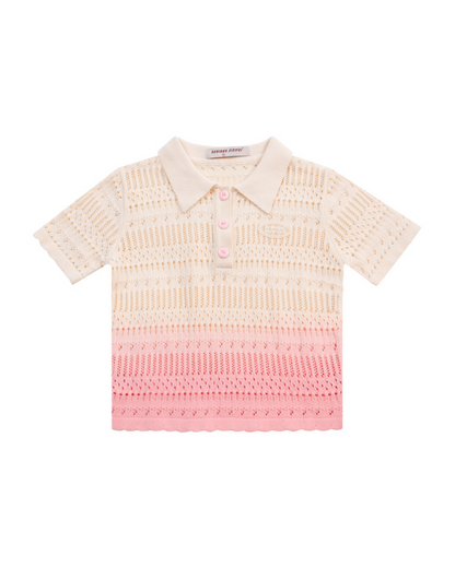 Pink Gradient Polo Farbgestricke