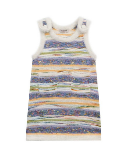 Pastel Multi Border Sleeveless Dress