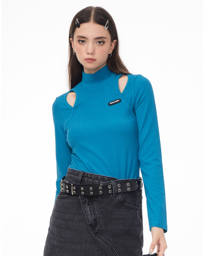 High Collar Bottom Knit Sweater