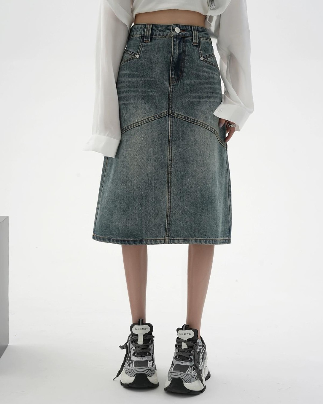 American Street Wash Denim Skirt