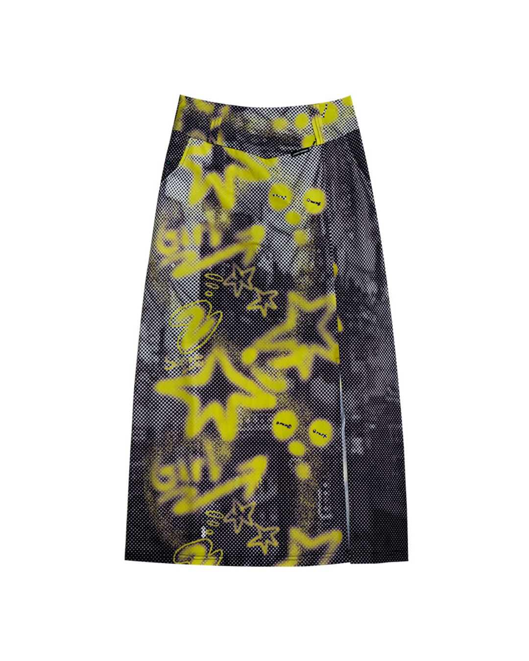 American Retro Star Slit Skirt