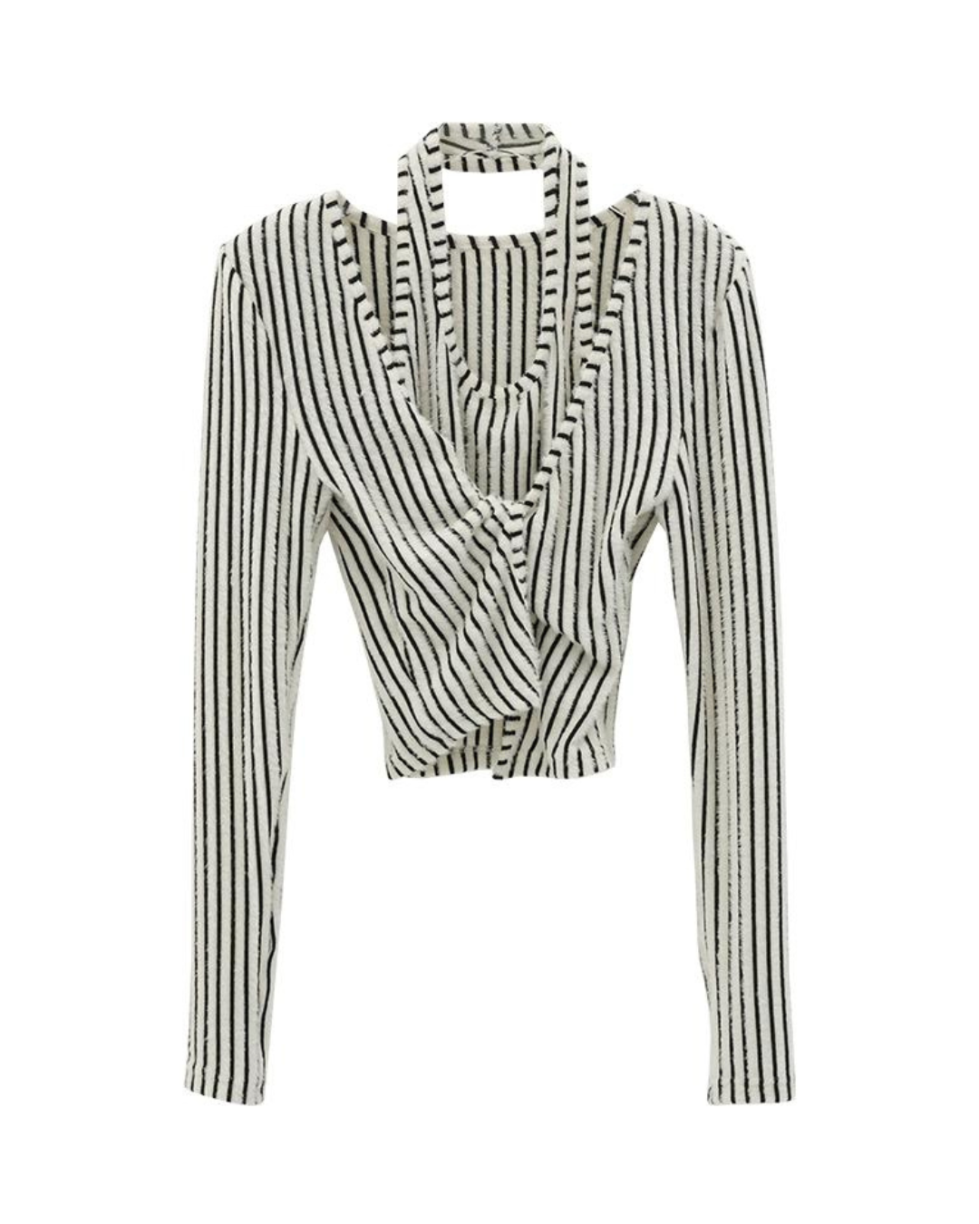 Halter Neck Striped Knit