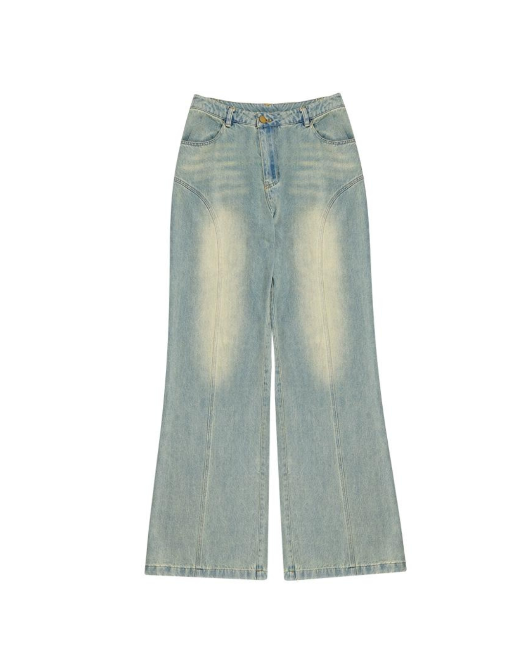 Waschen Sie hohe taillenbreite Denim