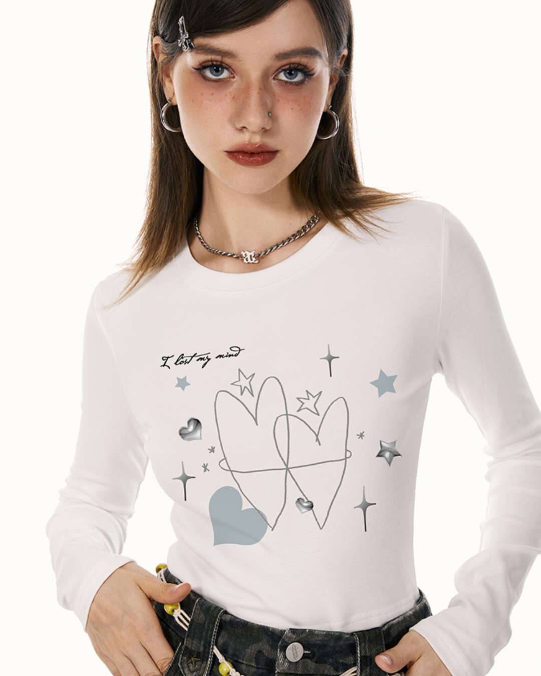 Heart Design Long Sleeve T-Shirt