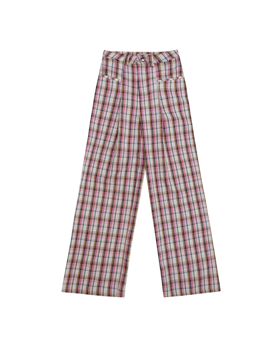 American Pink Plaid Casual Pants