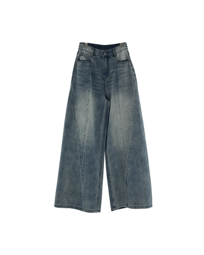 Waschleuchter Blau breiter Jeans