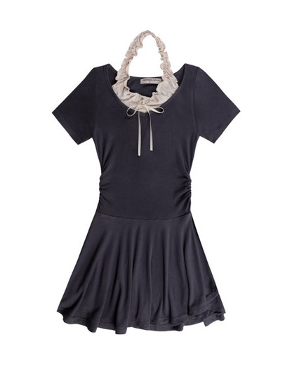 Short Sleeve Flared Dress