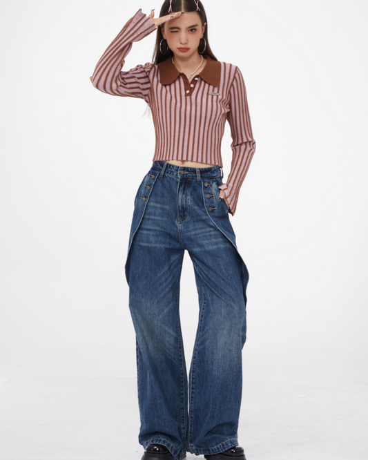 Waisted Straight Trousers Jeans