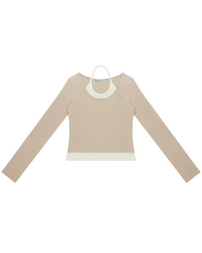 Halter Neck Layered Long Sleeve Knit