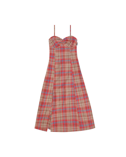 Retro Plaid Camisole -Kleid