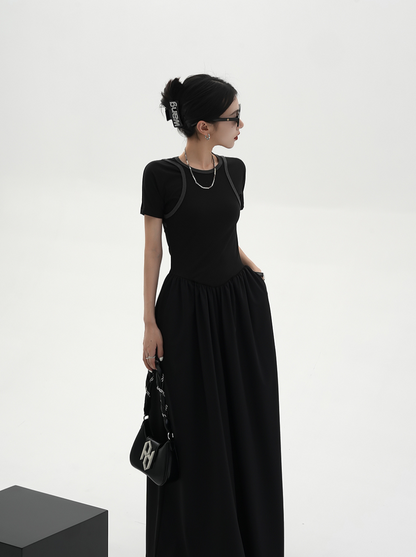 Shoulder High Waist Flare Dress