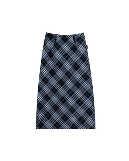 Retro High Waist Plaid Skirt