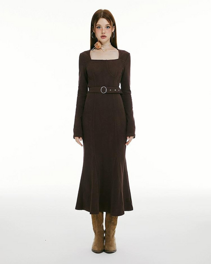 Square Neck Slim Dress