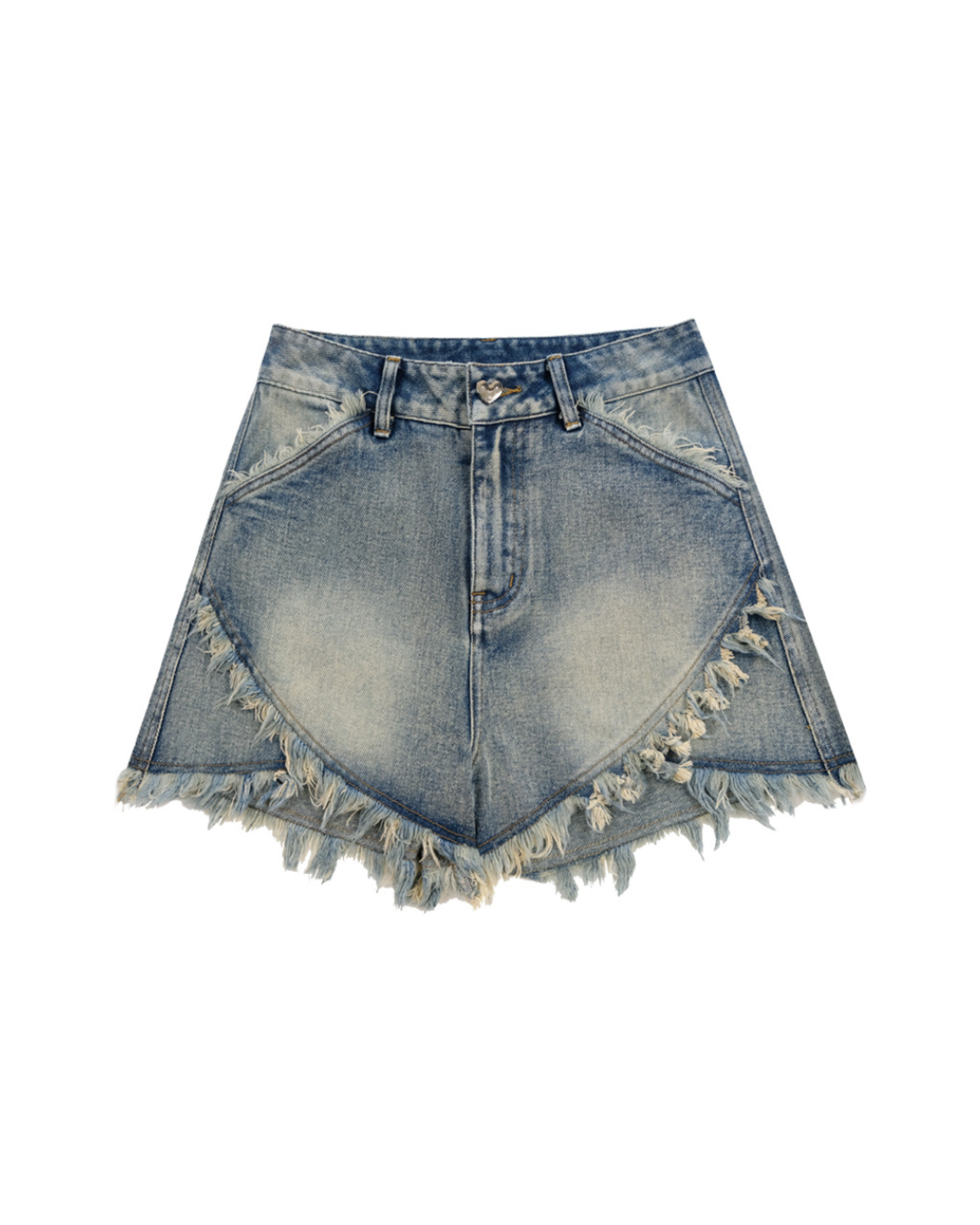 Cut Frill Denim Shorts