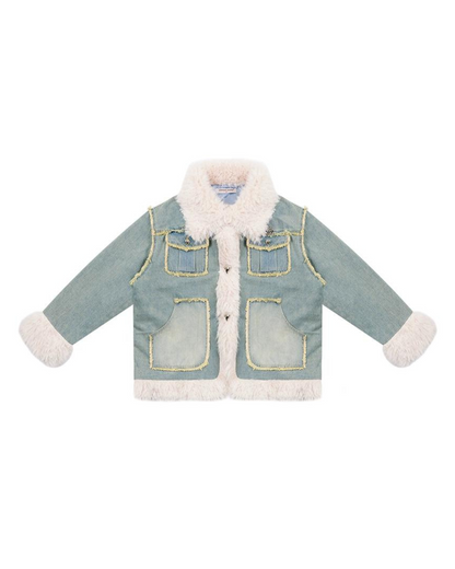 American Retro Quilted Denim Jacket