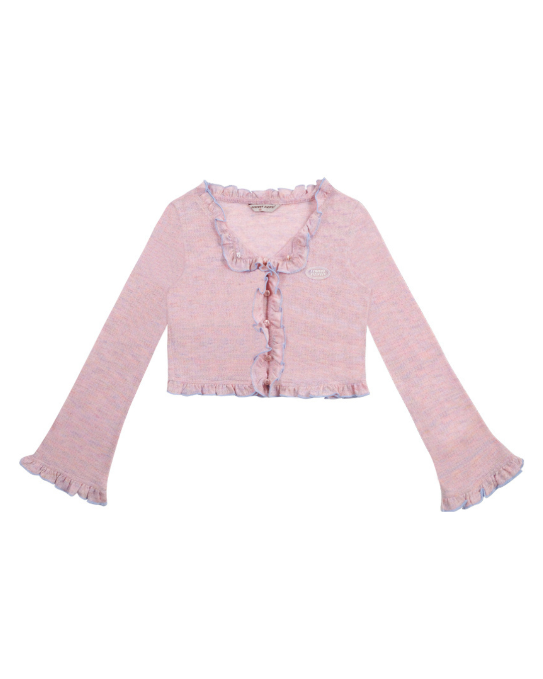 Ruffled Short Knit Cardigan