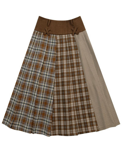 Retro Plaid Pleated Skirt