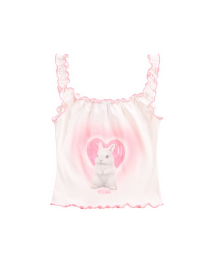 Kaninchen -Camisole weiß X Pink