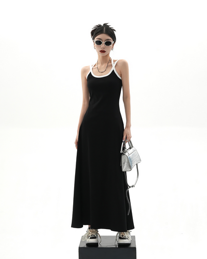 Street Slim Black Camisole Kleid