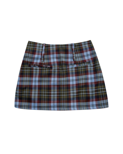 Blue Plaid A-Line Skirt