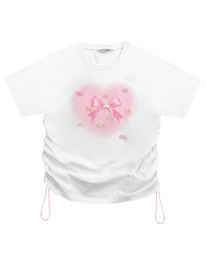 Ribbon Logo Print T-Shirt