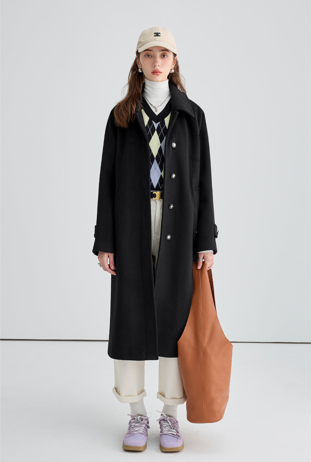 Drop Shoulder Sten Collar Coat