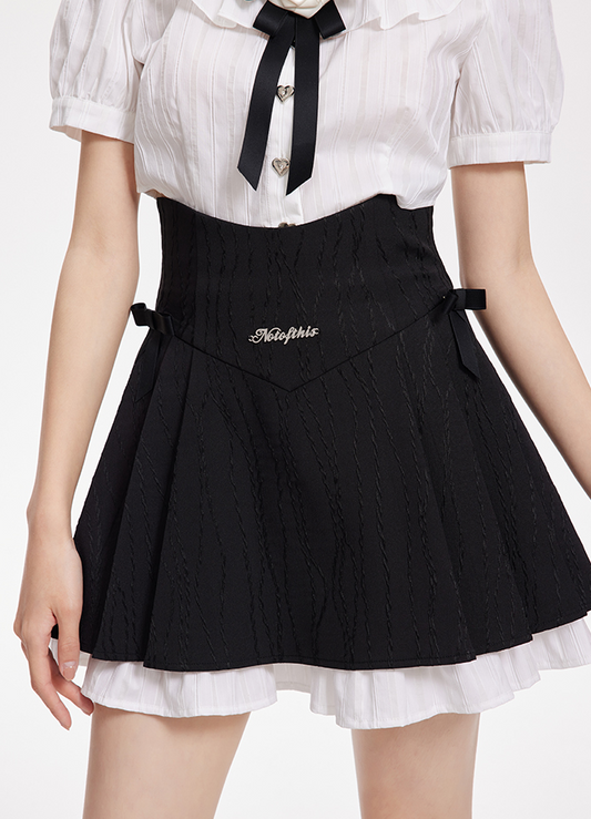Hem Design Layered Flared Skirt
