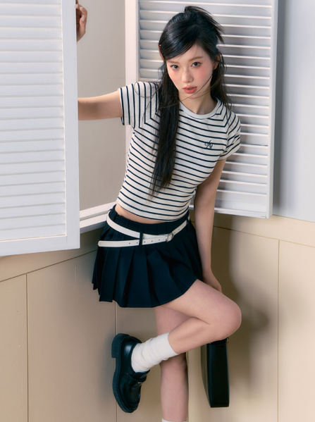 A-line Short Pleated Pants Skirt