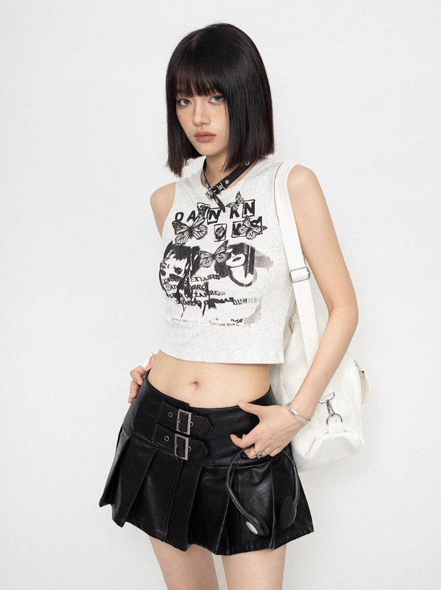 Punk Style Short Sleeveless