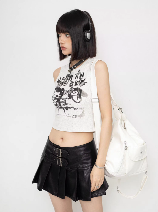 Punk Style Short Sleeveless