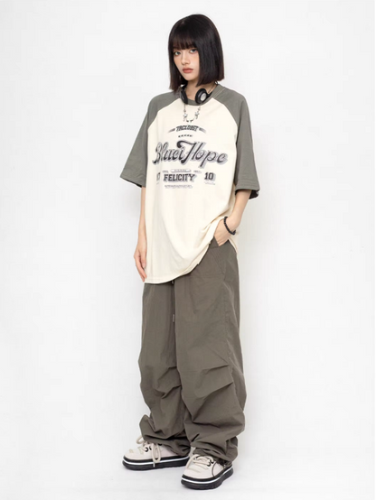 Streetstyle niedrige Taille lose breite Hosen