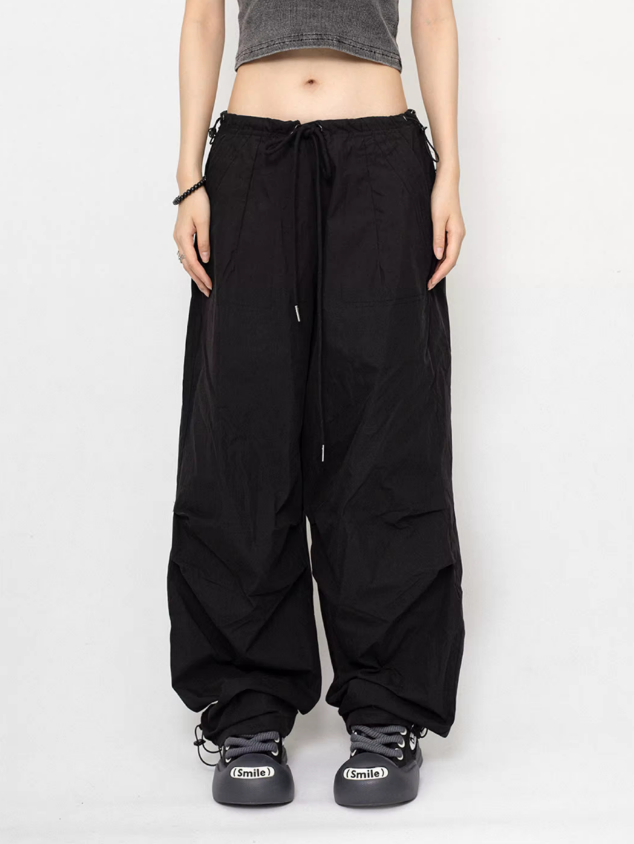 Street Style Low Waist Loose Wide Pants