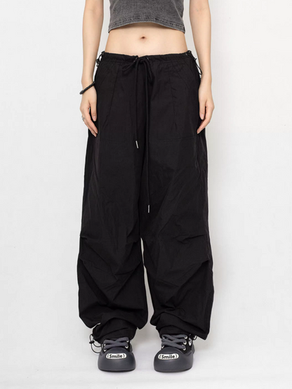 Street Style Low Waist Loose Wide Pants