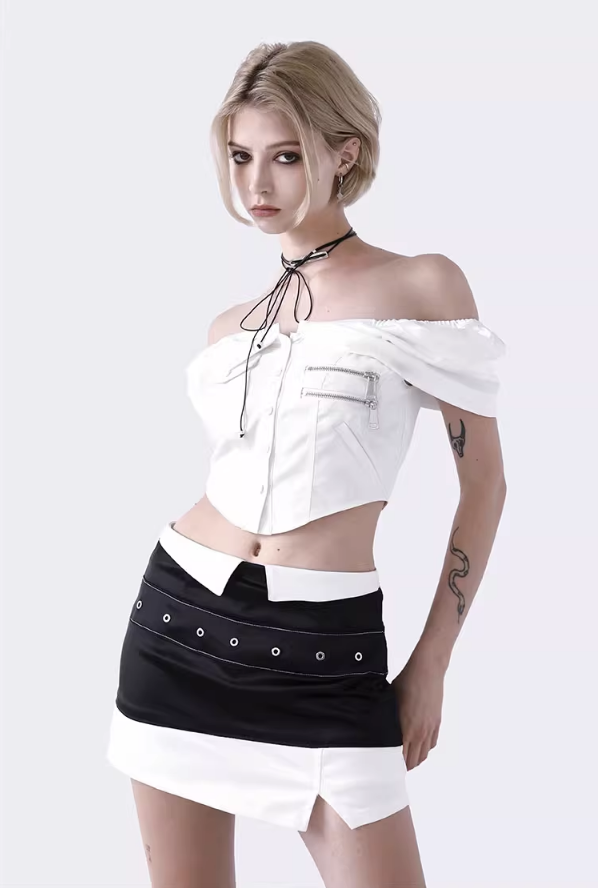 off-the-shoulder short shirt