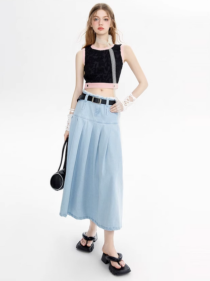 Bicolor Short Knit Sleeveless