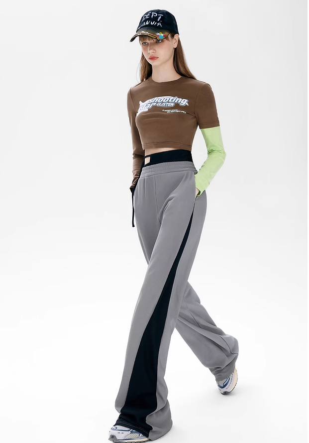 Bicolor Casual Wide Pants