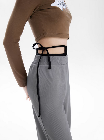 Bicolor Casual Wide Pants