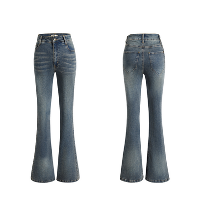 Niedrige Taille Slim Flared Denim