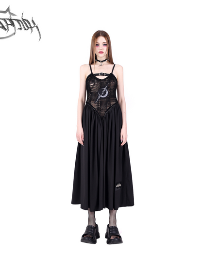 Top mesh design 2-way camisole dress