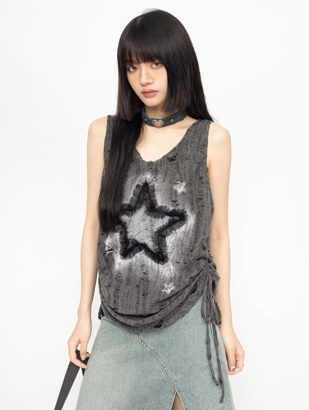 Vintage-Like Star Design Sleeveless